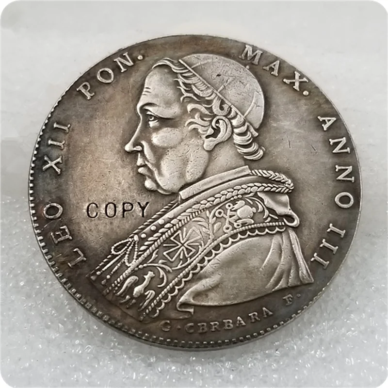 

1825 B III Italy PAPAL STATES Silver Scudo Leo XII COPY