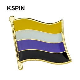 

Nonbinary Pride Flag Badge Clips Button for Clothes Metal Kawaii Pins in Brooches XY0137-1