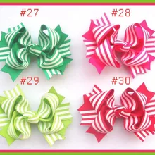 Новейший 160 шт 4," Твист женский бант для волос Бутик банты для волос два тона ветряная мельница банты для волос