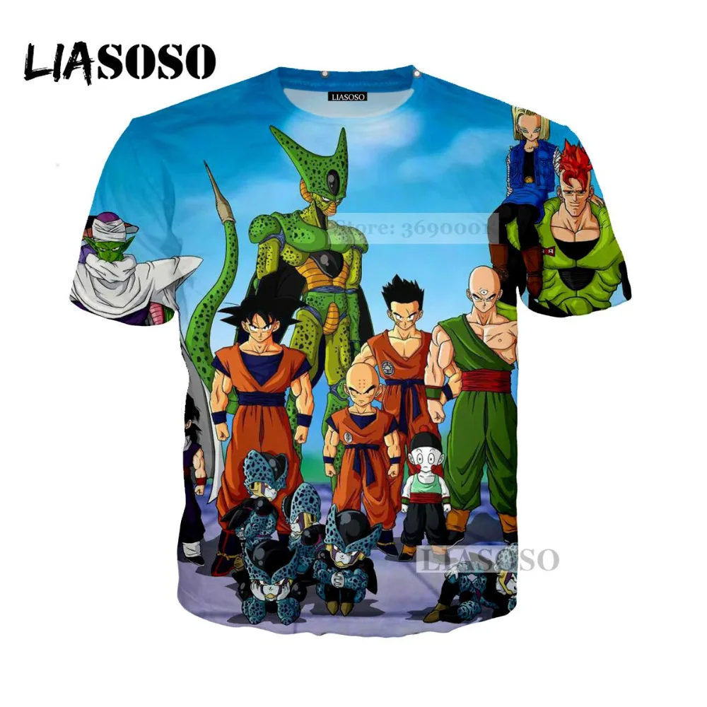 

LIASOSO 2018 3D Print Women Men Anime Dragon Ball Z Super Goku Vegeta Chichi Tshirt T-shirt Hip Hop Pullover Short Sleeve X0286