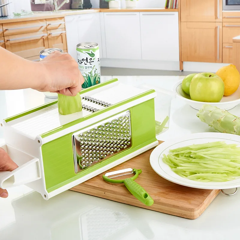 4 Side Multifunctional Vegetable Slicers Cutter With Container Fruit