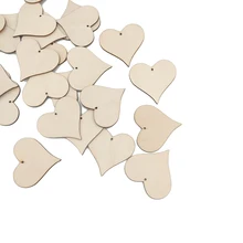 50 шт. 30 мм поделки деревянные сердечки кусочки деревянные диски с отверстиями на день рождения доски бирки для искусства и ремесла