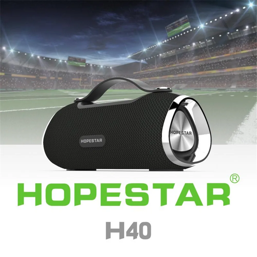 HOPESTAR H40 портативный Bluetooth динамик стерео водонепроницаемый открытый беспроводной сабвуфер с внешним аккумулятором USB AUX FM радио