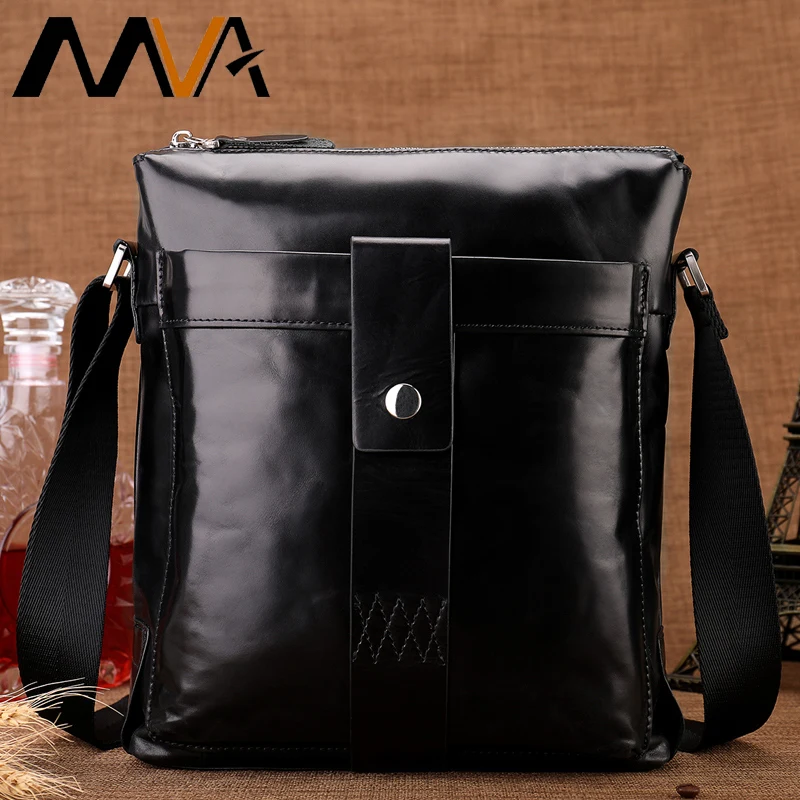 

MVA Messenger Bag Men'S Oil Cow Leather Shoulder Bags Genuine Leather messenger small Male man Flap Crossbody Bags for Men 8721