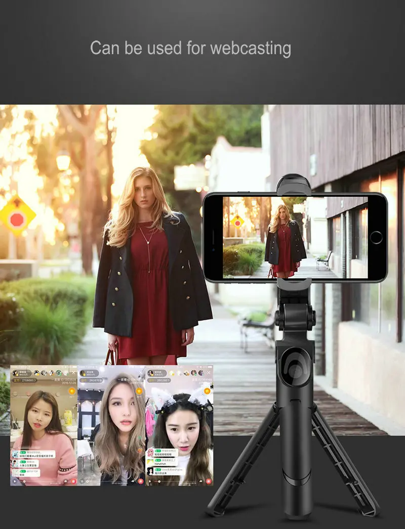 Новейшая Складная селфи-палка 3 в 1, селфи-Палка с Bluetooth+ штатив+ пульт дистанционного управления затвором Bluetooth для мобильного телефона