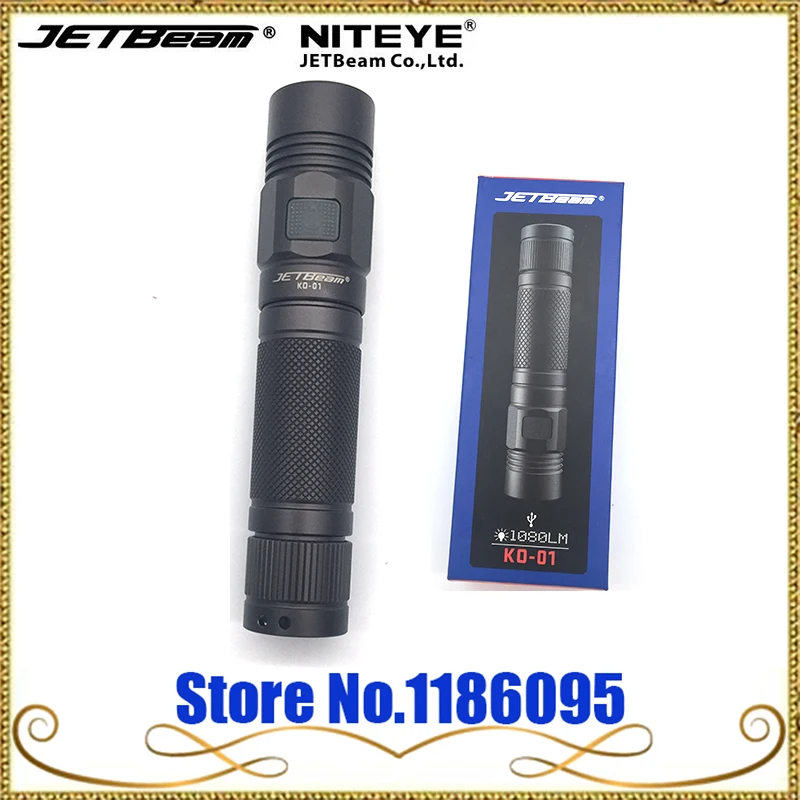 JETBeam NITEYE KO-01 тактический фонарик 1080 люмен По 1*18650 боковой выключатель для фонарика