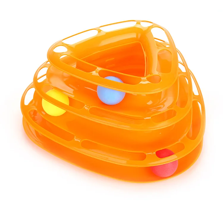 Creative Pet Cat Toys Interactive Toy Pet Training Plate Trilaminar Crazy Ball Disk Play Activity Game Triple Play Cat Toy Balls