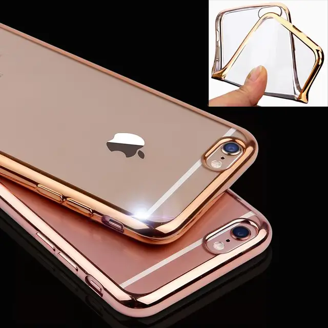 Aliexpress.com : Buy UltraThin Rose Gold Plating Crystal Clear Case For Iphone 7 6 6s Plus 5 5S