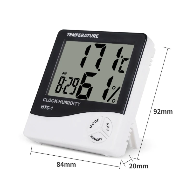 Digital LCD Thermometer Hygrometer Electronic Temperature Humidity Meter Weather Station Indoor Outdoor Tester with Clock Digital LCD Thermometer Hygrometer Electronic Temperature Humidity Meter Weather Station Indoor Outdoor Tester with Clock