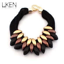 Женские Чокеры себе ювелирные изделия Ретикулярная цепи крест листьев Форма Бусины и бисер кулон Цепочки и ожерелья для платье украсить N2850