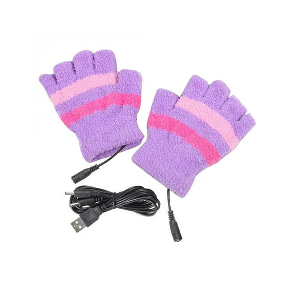 Унисекс Мужские вязанные перчатки-митенки с USB питанием с подогревом зимние женские мягкие теплые варежки перчатки ручные перчатки для мотоцикла