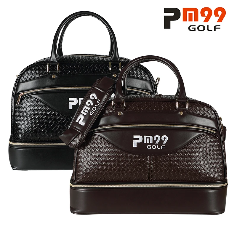 Golf Clothing Bag Waterproof PU Leather Golf Shoes Bag Double Shoulder Travel Clothing Bags High