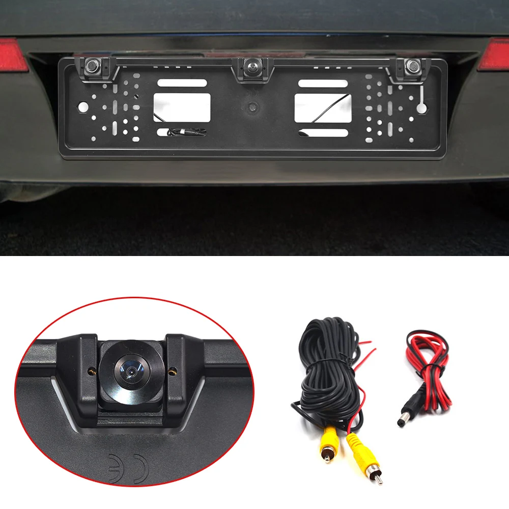 European Car License Plate Frame Backup Camera Rear View Camera number plate holder with Reversing Radar System Parking Sensor