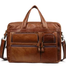 Натуральная кожа мужские сумки Повседневная сумка через плечо ретро многофункциональные сумки для ноутбука дорожный деловой портфель мужской