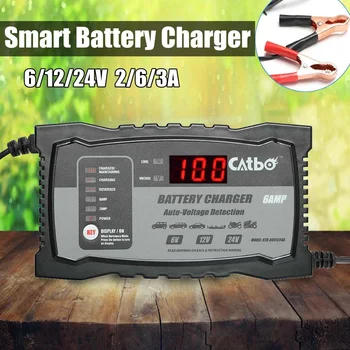 

6/12/24V 2/6/3A Automatic Smart Lead Acid Battery Charger For Car Motorcycle EU Plug