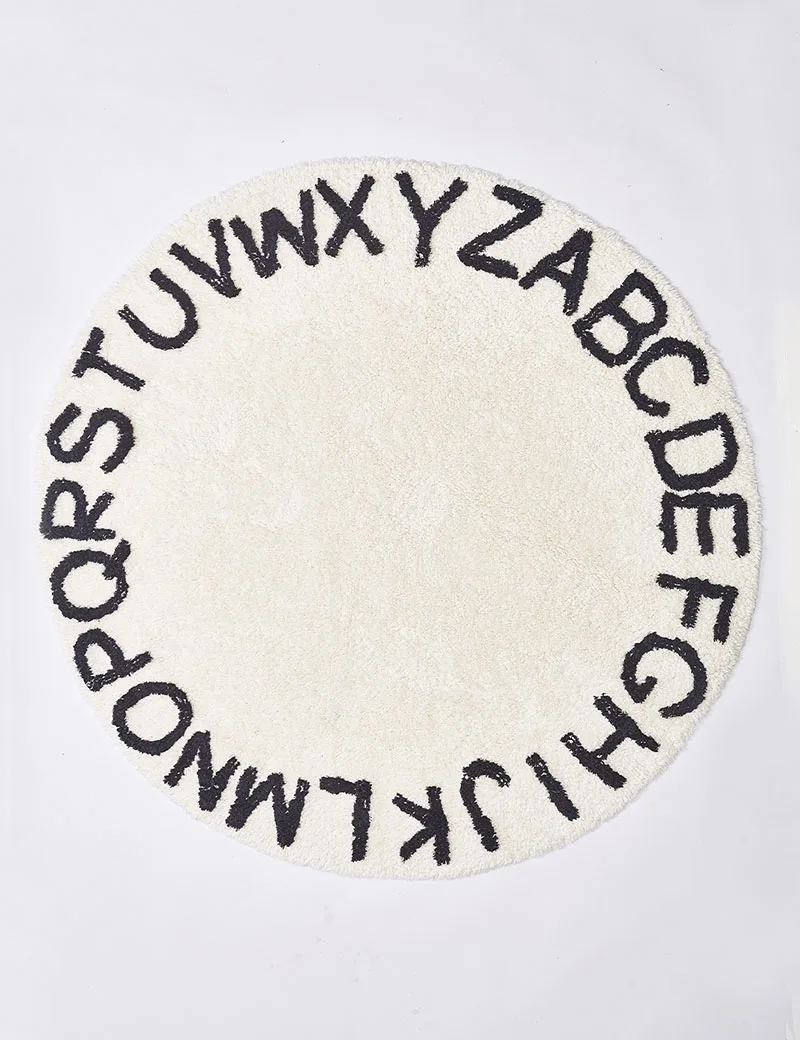 INS скандинавские 26 букв игровой коврик A-Z Алфавит круглый ковер ковры хлопок ползающее одеяло пол ковер игрушка украшение комнаты