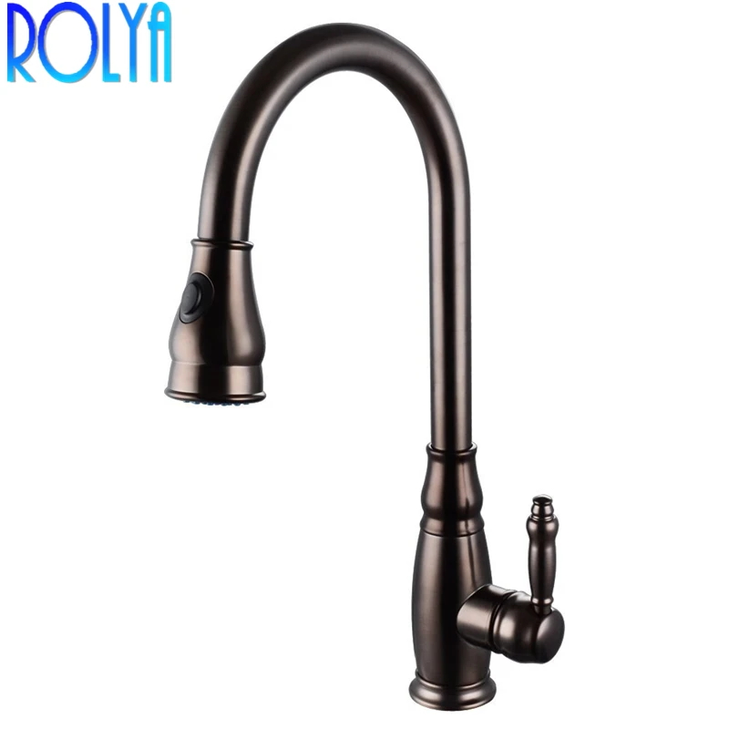 Rolya Classic Vintage Brass Single Handle Antique Brown Kitchen