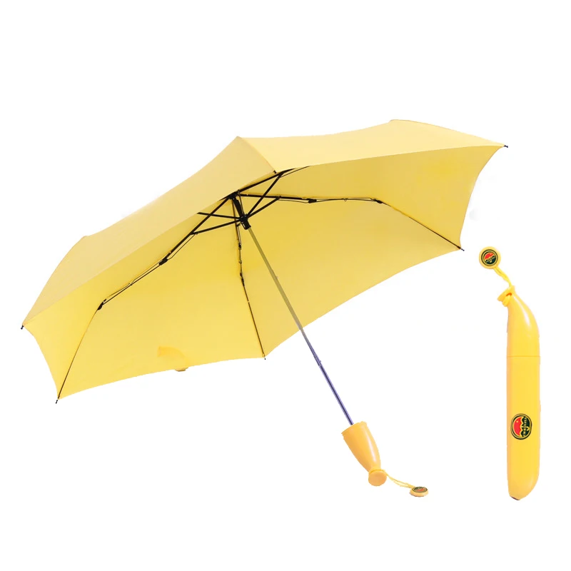 

Creative banana Umbrellas protection tri-fold fruit simulation umbrella folding portable ultra-light umbrella free shipping sale