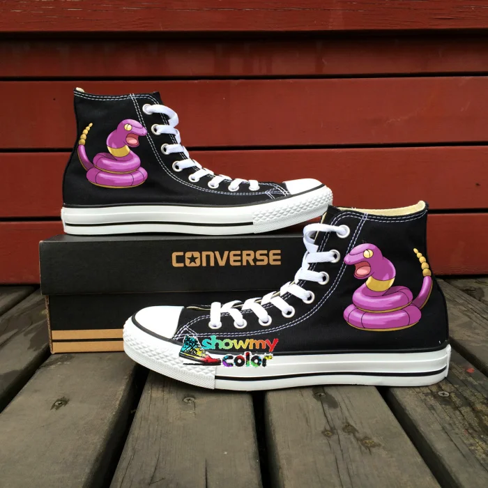 Prix pour Anime Chaussures Femmes Hommes Converse Chuck Taylor Serpent Pokemon Aller Ekans Design Peint À La Main Chaussures Homme Femme Sneakers Prix pour Anime Chaussures Femmes Hommes Converse Chuck Taylor Serpent Pokemon Aller Ekans Design Peint À La Main Chaussures Homme Femme Sneakers