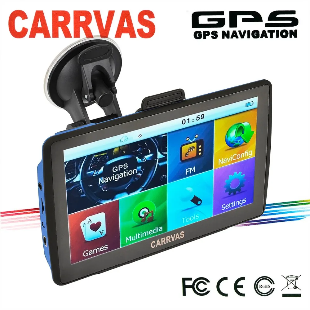 CARRVAS 7 inch HD Car GPS Navigator System LCD Touch Screen/ Multimedia