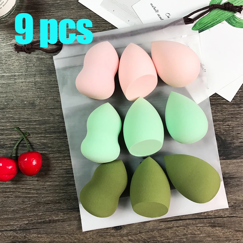 

Makeup Sponge 9pcs Makeup Puff Set Make Up Sponge Blender Cosmetic Powder Foundation Puf For Face Facial Kit Dropshipping 2019