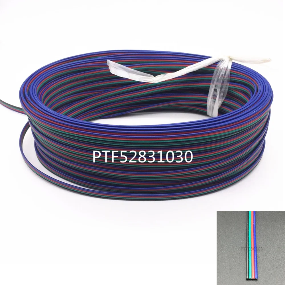 3 м Луженый Медный 22AWG светодиодный RGB кабель 4 контактный изолированный ПВХ