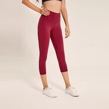 Eshtanga Йога Урожай Высокая талия женские спортивные Леггинсы Твердый эластичный пояс для йоги брюки Крест Дизайн выдалбливают Капри