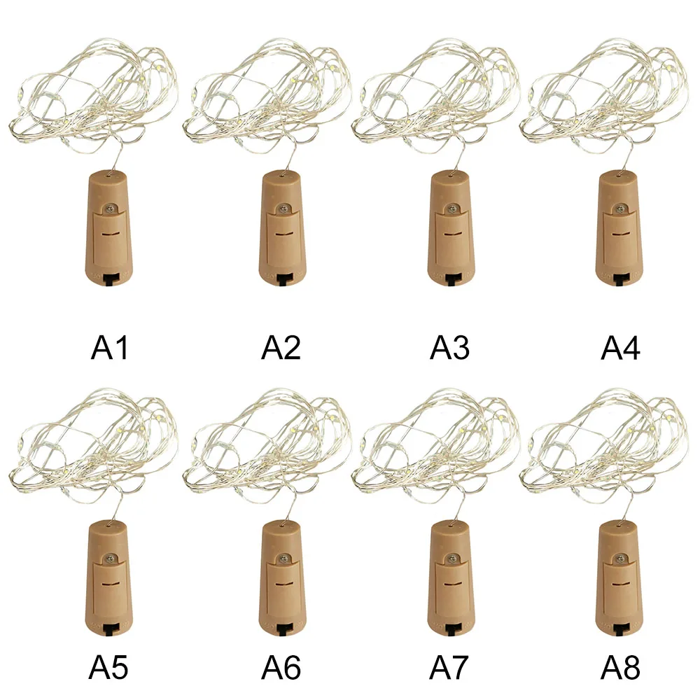 2 м 20 светодиодов Хэллоуин светильники в форме винных бутылок встроенный аккумулятор форма медный провод Красочные Фея мини нить с пробкой огни 1 шт