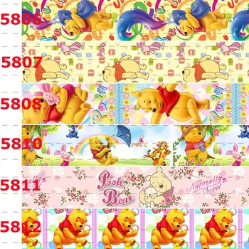 

New 50 yards lively bear cartoon ribbon printed grosgrain ribbon 5806