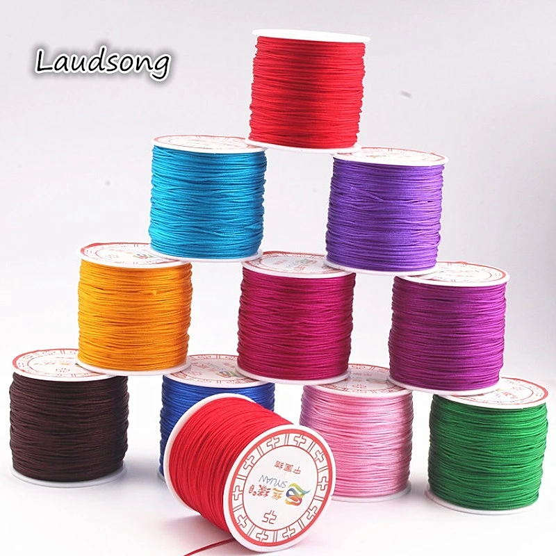 

90M/roll Rope Satin Polyester Nylon Cords/String 1.0mm Chinese Knot Cord DIY Bracelet Jewelry Findings Line