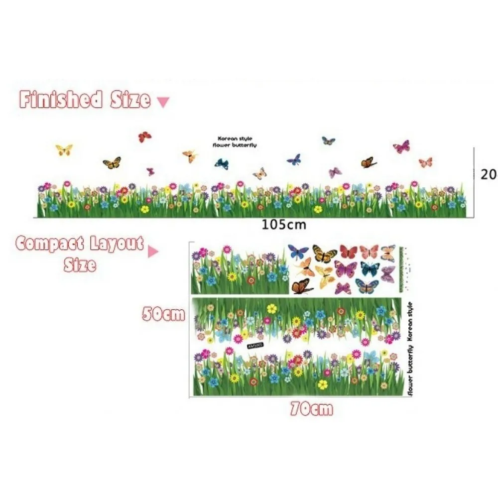 0316 G0LM7003 Butterfly & Flowers Wall Border 2-100x100