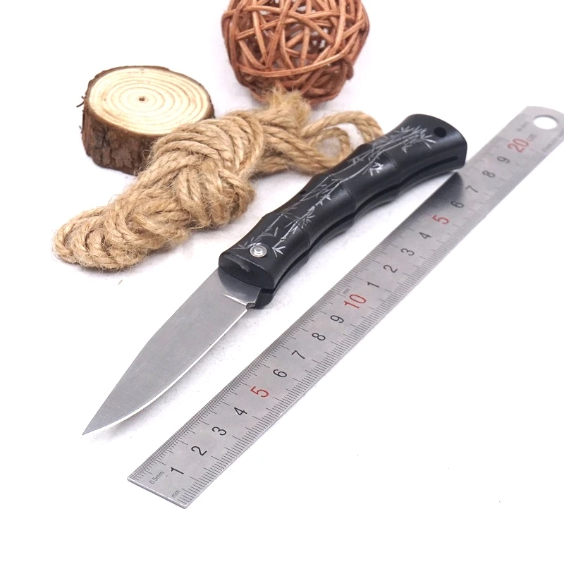 Бамбуковый стиль мини складной карманный нож Кухня Фрукты нож для очистки овощей Открытый Кемпинг выживания бытовой EDC инструменты ножи
