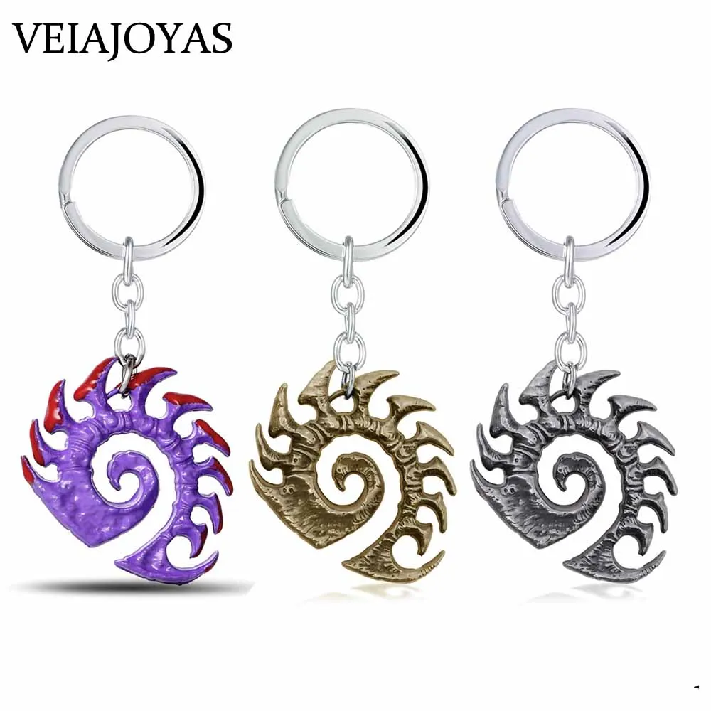 Juego completo StarCraft Llavero alas de libertad Terran Zerg Protoss 3D Logo Metal llaveros dijes chaveiro Llavero