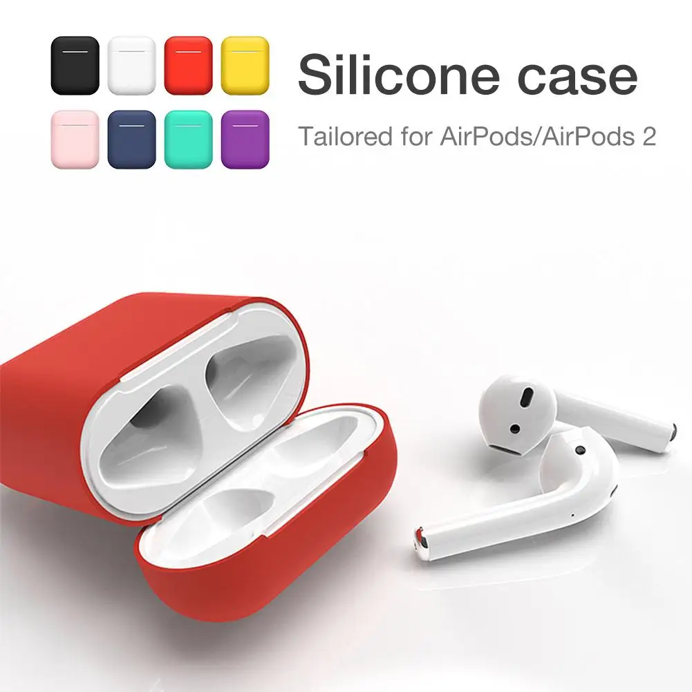 

For AirPods Protective Case Bluetooth Wireless Headset 0.8mm Ultra-thin Silicone Cover Case For Airpods 1 2 Series Charging Box
