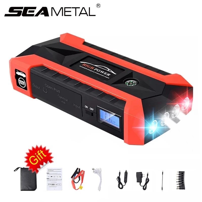 Jump Starter 20000mAh 12V Car Battery Power Bank Start Device LED 4USB EU Plug Emergency Booster Portable 600A Auto Electronic