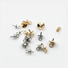 50 шт., длина 6X2. 8 мм, золотой цвет, латунь, половинное отверстие, подвески, булавки, кулон, винт, булавка для глаз, для шармов, топ, просверленные ювелирные изделия, аксессуары
