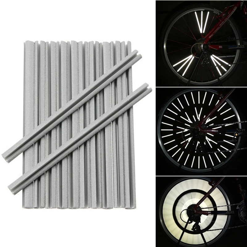 36pcs Bike Cycling Bicycle Wheel Spoke Reflector Reflective Mount Clip Tube NEW