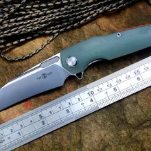 TwoSun TS48 Jade G10 ручка модель карманный нож D2 атласное лезвие Флиппер шарикоподшипник шайба Открытый Отдых выживания подарок нож