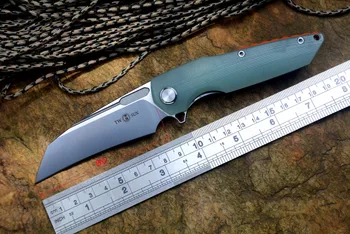 

TwoSun TS48 Jade G10 handle model pocket knife D2 satin blade flipper ball bearing washer Outdoor Camping Survival Gift knife