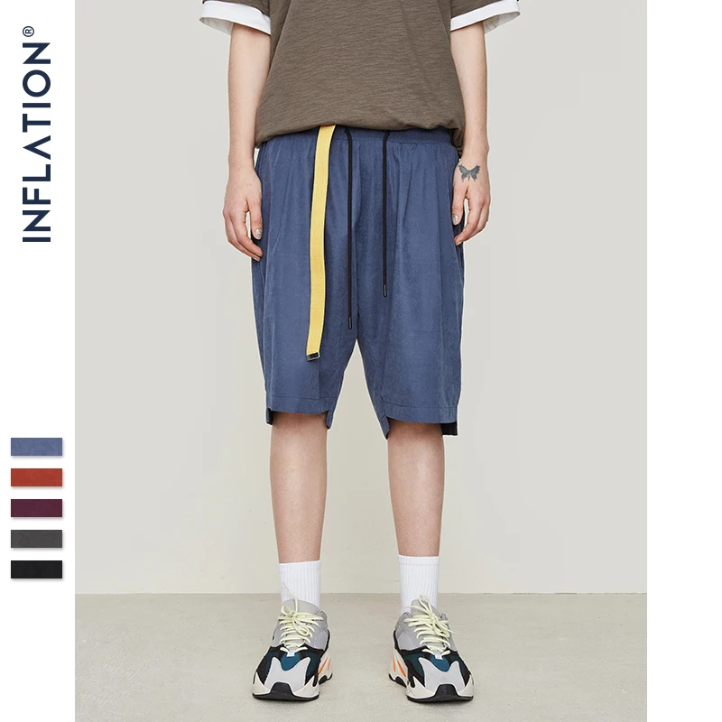 

INFLATION Oversize Solid Colour Shorts Men's Skateboard Shorts Mens Street Wear Hip Hop Casual Summer Vintage Shorts 9343S
