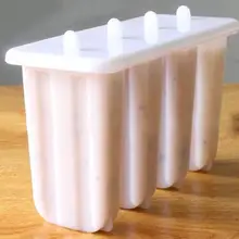 4-Cell форма для мороженого мороженого Замороженные форма для мороженого на палочке Лоток Пищевой Силикон Шоколад Форма для сладостей кухонные инструменты CFA4319