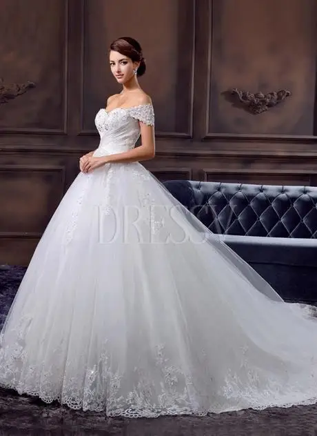 dressv.com SUPPLIES [Christmas Sale] Glamorous Sweetheart Off the Shoulder Princess Wedding Dress Vintage Wedding Dresses