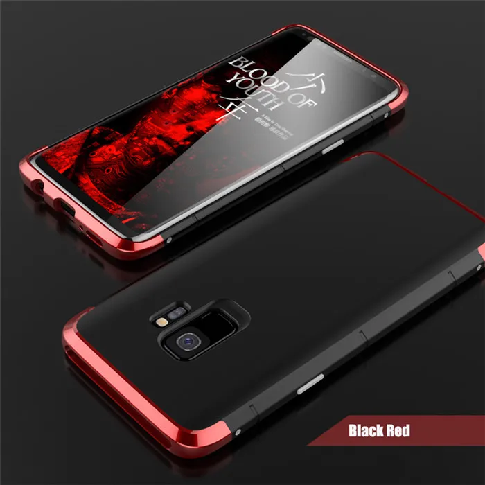 Роскошный бренд BOBYT Note9 алюминиевая металлическая рамка+ PC жесткий бронированный противоударный чехол для samsung S9 S8 Plus Note 9 8 чехол - Цвет: red black