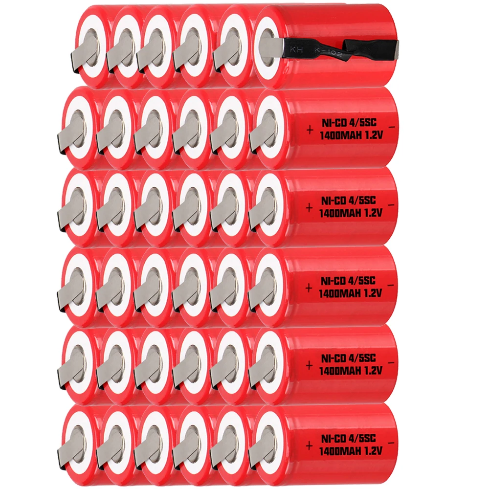 

Lowest price 36 piece 4/5SC battery 1.2v batteries rechargeable 1400mAh nicd battery for power tools akkumulator