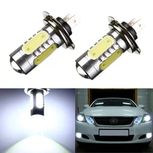 10 x Мощность 7,5 W cob Чип H7 на основе технологии COB светодиодный дальнего света Противотуманные лампы фар автомобиля Бег light12V яркий