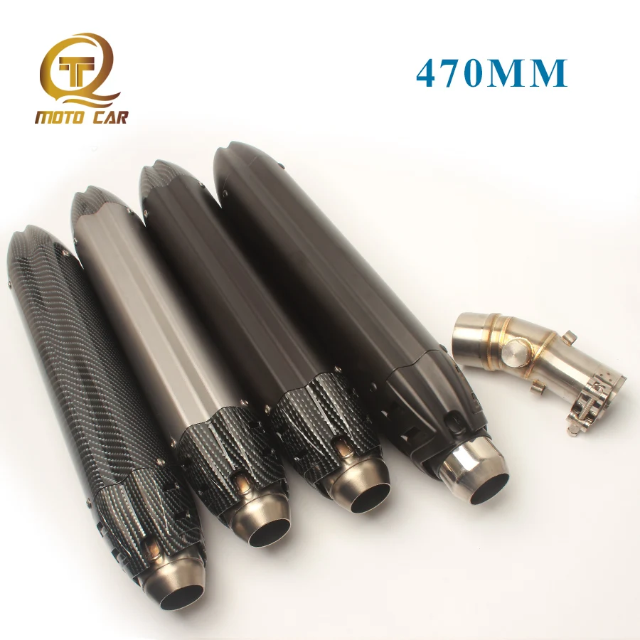 

Universal 51mm Escape Motorcycle Exhaust 470MM Slip on Link Pipe Adaapter for Kawasaki Ninja ER6N MIVV Full System Escapamento