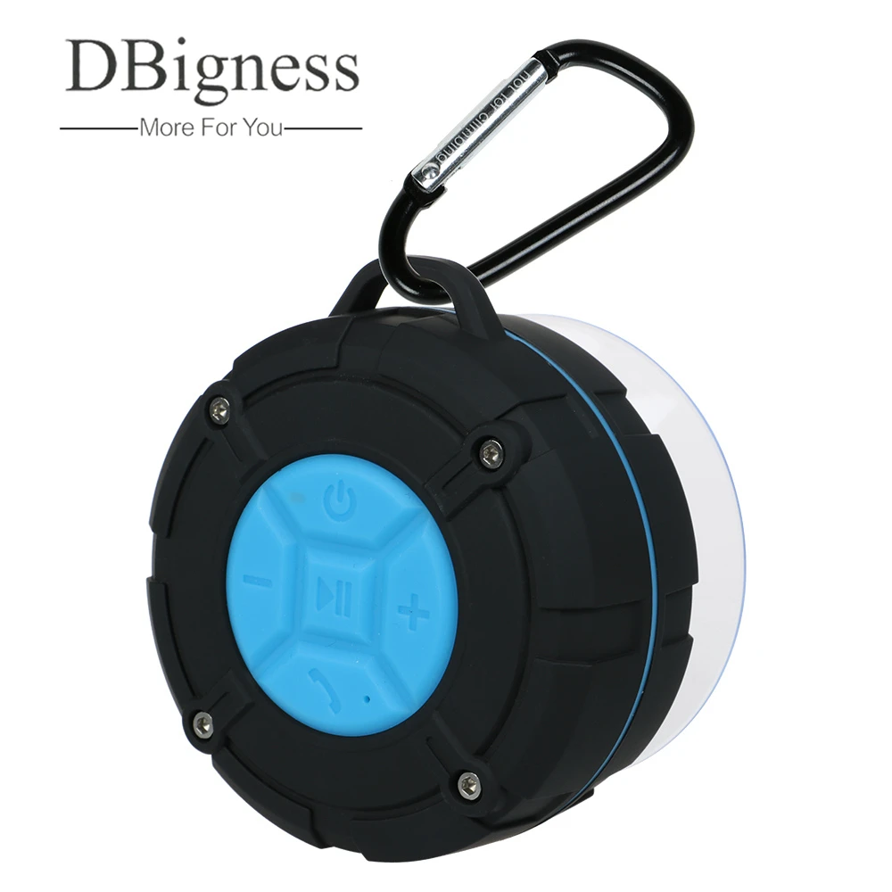 

Dbigness Waterproof Bluetooth Speaker with Hook Portable Outdoor Shower Speaker with Sucker Handsfree for iPhone Samsung Xiaomi