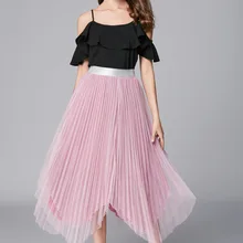 Юбка Saia, Новое поступление, ампир, хлопок, Faldas Mujer, Европа и Америка, стиль, женская, необычная, сверкающая, контрастная