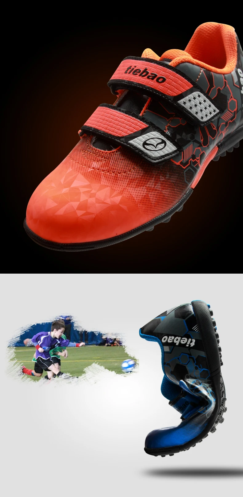 TIEBAO E76660 новые стильные уличные футбольные ботинки для мальчиков и девочек, детские футбольные бутсы, гоночные и тренировочные футбольные бутсы