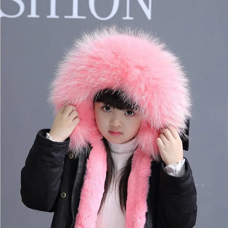 

JKP2018 new Children's fur Rex rabbit fur children's clothing fur female jacket winter warm coat fashion cotton Outerwear CT-45